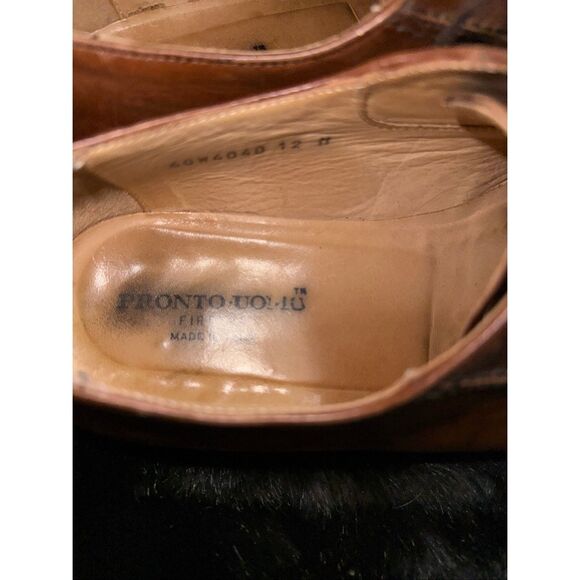 Pronto Uomo Oxford Brown Leather Round Split Toe Lace Up Shoes Size 12 M main image 4
